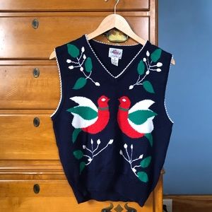 Vintage embroidered knit vest